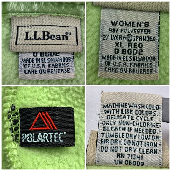 LL Bean Fleece VEST Womens Size XL Light Green Full Zip Sleeveless Collarless - Picture 9 of 14